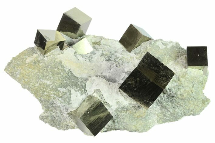 Cluster Of Shiny, Natural Pyrite Cubes - Navajun, Spain #132560